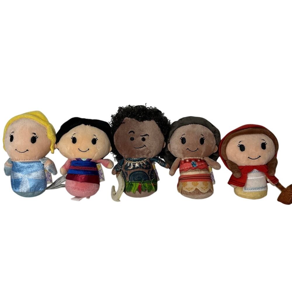 Hallmark Disney Itty Bittys Lot 5 Cinderella Moana Maui Mulan Red Riding Hood